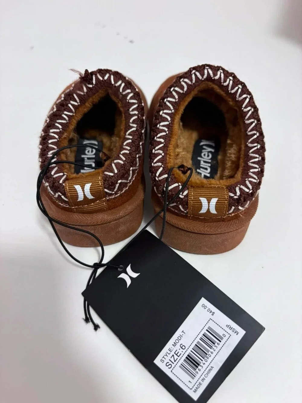 NWT Hurley Toddler Cozy Faux Suede Slippers Brown